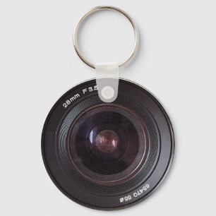 Keer 80s cameralens op een keyring opnieuw sleutelhanger