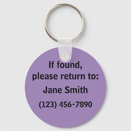 Keer de Verloren Sleutels Sleutelhanger terug (Voorkant)