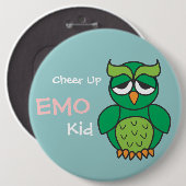 Keer omhoog het Kind Owl Ronde Button 6,0 Cm (Voorkant /achterkant)