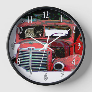 Kees Keeshond Kerstmis Oude Truck Schilderij Hond 