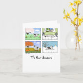 Keesdoorn's Four Seasons | Cute Keesie Dog Cartoon Kaart (Gele Bloem)