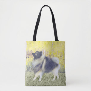 Keeshond Aspen Painting - Cute Original Dog Art Draagtas