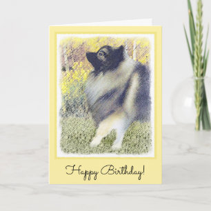 Keeshond Aspen Painting - Cute Original Dog Art Kaart