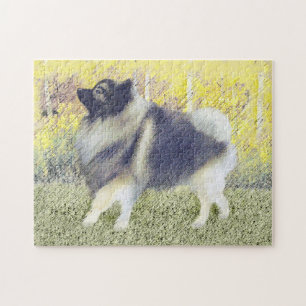 Keeshond Aspen Painting - Cute Original Dog Art Legpuzzel