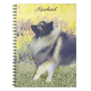 Keeshond Aspen Painting - Cute Original Dog Art Notitieboek