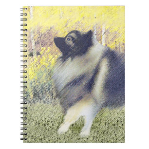 Keeshond Aspen Painting - Cute Original Dog Art Notitieboek