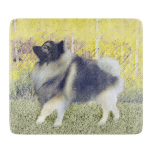 Keeshond Aspen Painting - Cute Original Dog Art Snijplank