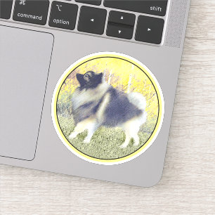 Keeshond Aspen Painting - Cute Original Dog Art Sticker