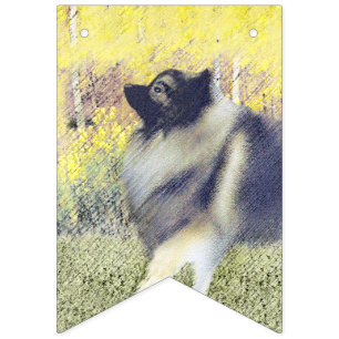 Keeshond Aspen Painting - Cute Original Dog Art Vlaggetjes