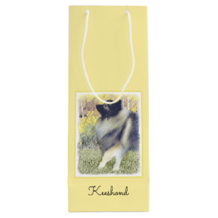 Keeshond Aspen Painting - Cute Original Dog Art Wijn Cadeautas