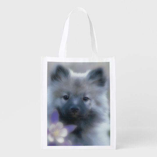 Keeshond avec Columbine Sac Réutilisable