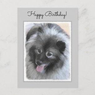 Keeshond Bailey Painting - Cute Original Dog Art Briefkaart