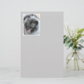 Keeshond Bailey Painting - Cute Original Dog Art Briefpapier (Staand voorkant)
