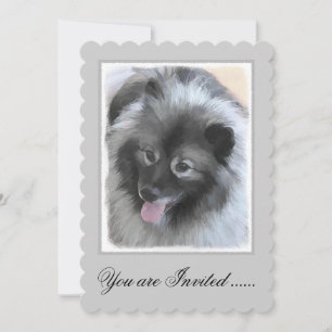 Keeshond Bailey Painting - Cute Original Dog Art Kaart