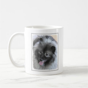 Keeshond Bailey Painting - Cute Original Dog Art Koffiemok