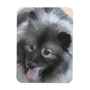 Keeshond Bailey Painting - Cute Original Dog Art Magneet