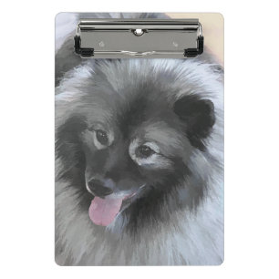 Keeshond Bailey Painting - Cute Original Dog Art Mini Klembord