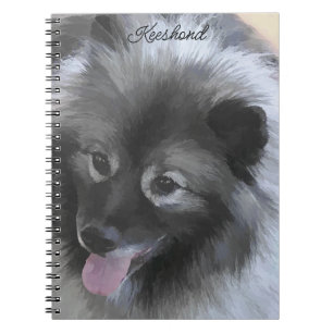 Keeshond Bailey Painting - Cute Original Dog Art Notitieboek