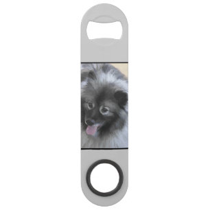 Keeshond Bailey Painting - Cute Original Dog Art Speed Flessenopener