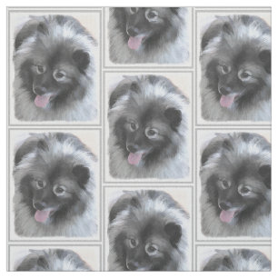 Keeshond Bailey Painting - Cute Original Dog Art Stof