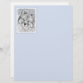 Keeshond Beth Painting - Cute Original Dog Art (Voorkant / Achterkant)