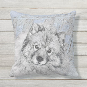 Keeshond Beth Painting - Cute Original Dog Art Buitenkussen