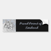 Keeshond Beth Painting - Cute Original Dog Art Bumpersticker (Voorkant)