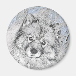 Keeshond Beth Painting - Cute Original Dog Art Magneet