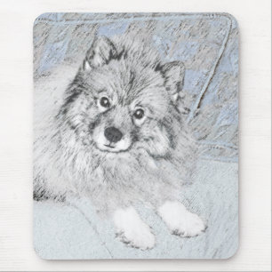 Keeshond Beth Painting - Cute Original Dog Art Muismat