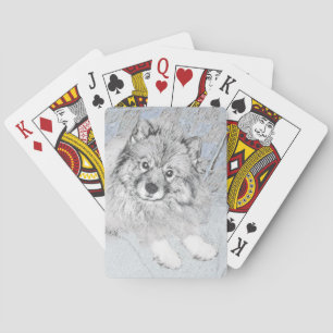 Keeshond Beth Painting - Cute Original Dog Art Pokerkaarten