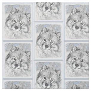 Keeshond Beth Painting - Cute Original Dog Art Stof