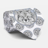 Keeshond Beth Painting - Cute Original Dog Art Stropdas (Opgerold)