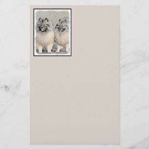 Keeshond Brothers Painting - Original Dog Art Briefpapier