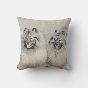 Keeshond Brothers Painting - Original Dog Art Buitenkussen