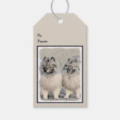 Keeshond Brothers Painting - Original Dog Art Cadeaulabel (Voorkant)