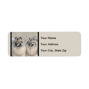 Keeshond Brothers Painting - Original Dog Art Etiket
