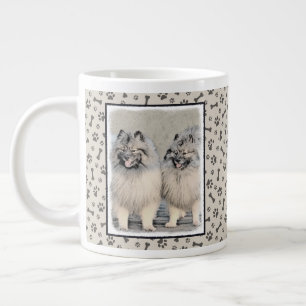 Keeshond Brothers Painting - Original Dog Art Extra Grote Beker