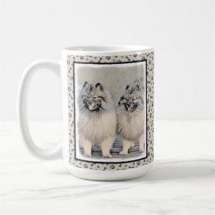 Keeshond Brothers Painting - Original Dog Art Koffiemok