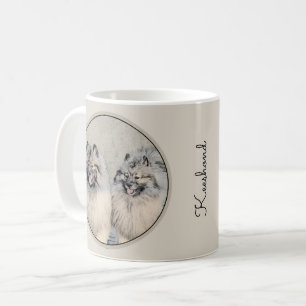 Keeshond Brothers Painting - Original Dog Art Koffiemok