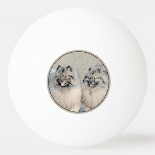 Keeshond Brothers Painting - Original Dog Art Pingpongballen