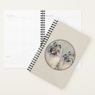 Keeshond Brothers Painting - Original Dog Art Planner