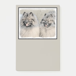 Keeshond Brothers Painting - Original Dog Art Post-it® Notes
