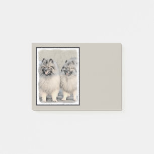 Keeshond Brothers Painting - Original Dog Art Post-it® Notes