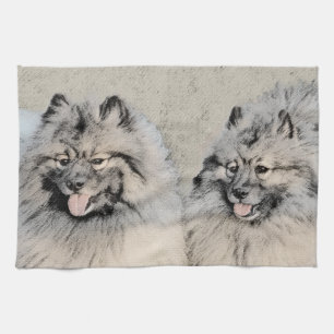 Keeshond Brothers Painting - Original Dog Art Theedoek