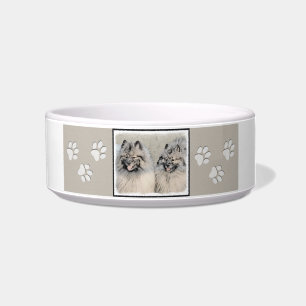 Keeshond Brothers Painting - Original Dog Art Voerbakje