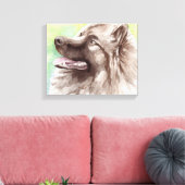 Keeshond Canvas Dog Portrait Afdruk (Insitu (Woonkamer))
