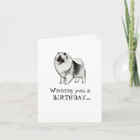 Keeshond Cartoon Dog Keesie Happy Birthday