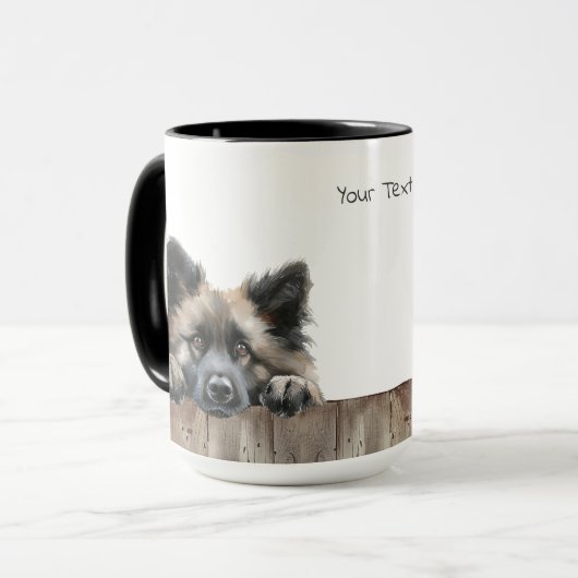 Keeshond Chien Mug (Devant gauche)