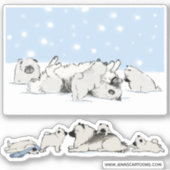 Keeshond Chiens Keeshond Keesies Jouer Stickers Vi (Devant)