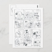 Keeshond comic Bathtime Briefkaart (Voorkant / Achterkant)